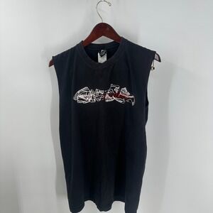 Vintage Jordan Crew Neck Sleeveless Cotton Retro Graphic T-Shirt Black Size M